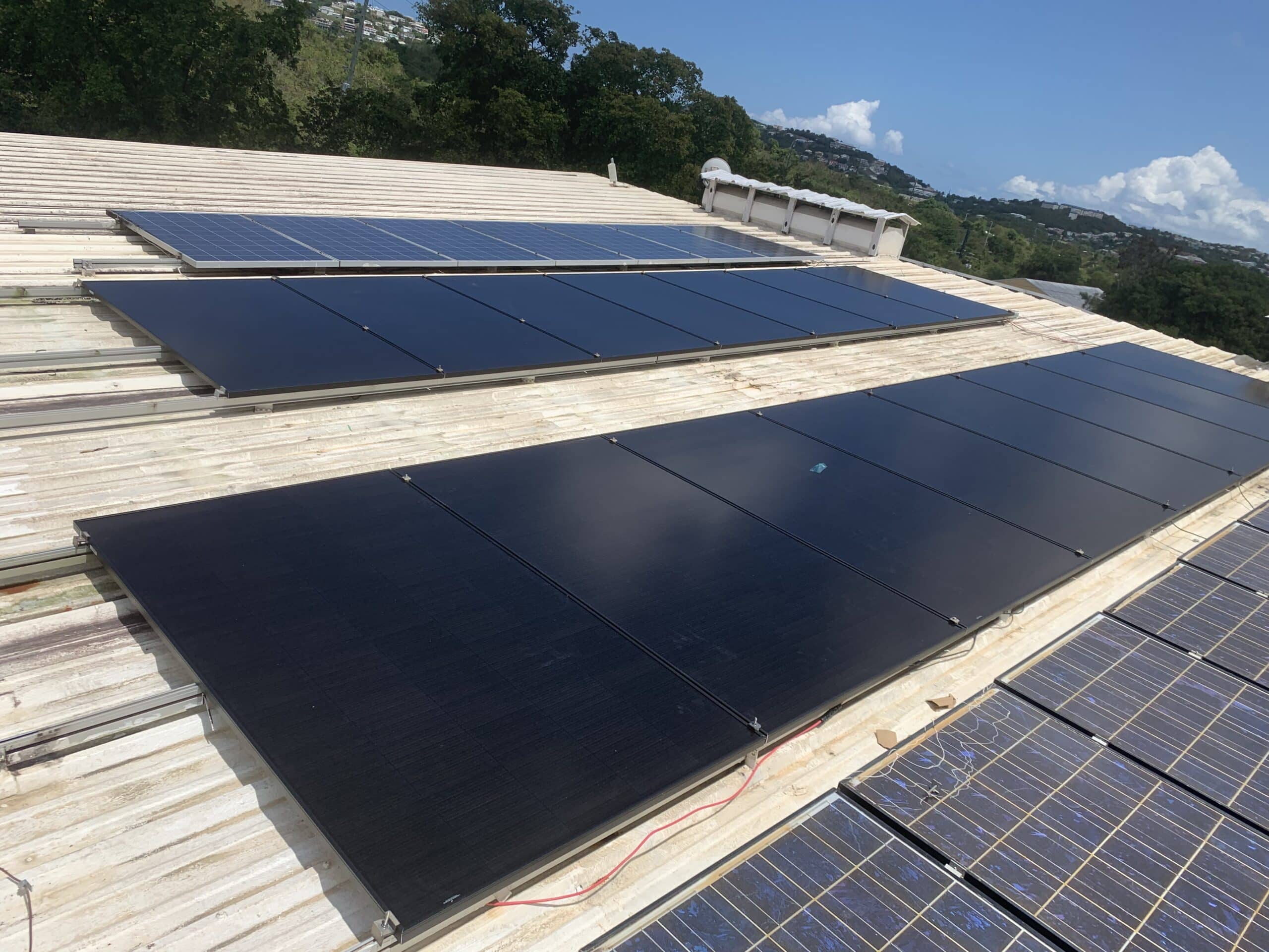 Mounted solar panels facing optimal sun direction
