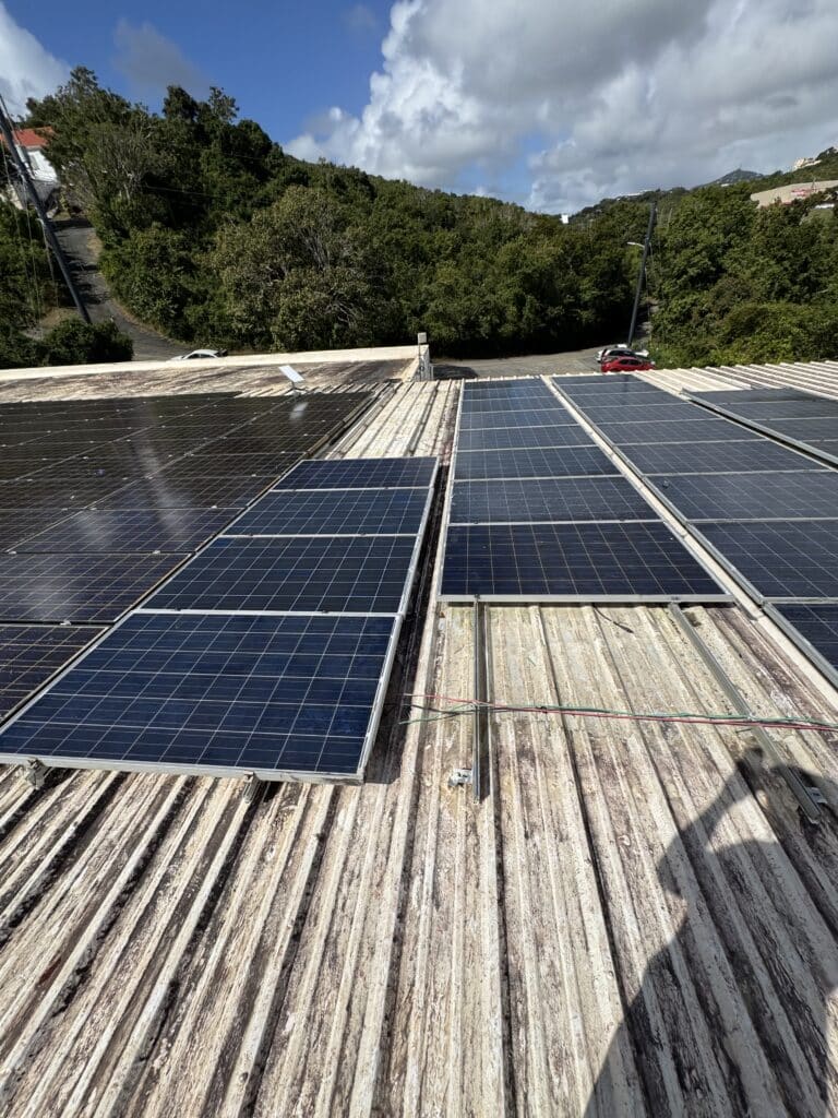 Commercial solar panel system installed in USVI